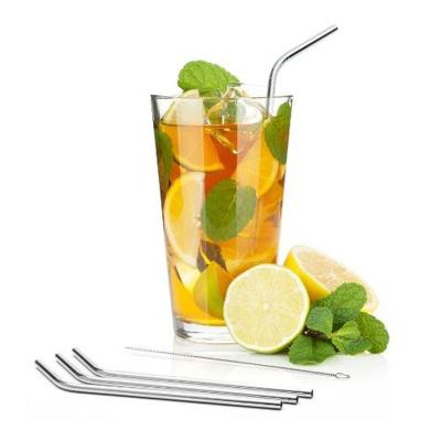 China Sustainable Reusable Stainless Steel Metal Drinking Straws With Cleaning Brush for sale