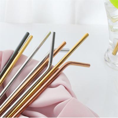 China Sustainable Rose Gold Stainless Steel Eco - Friendly Reusable Drinking Straws for sale