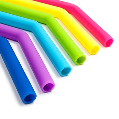 China Food Grade Viable Wholesale Colorful Reusable Silicone Drinking Straws for sale