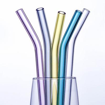 China Viable Wholesale Reusable Clear Drinking Glass Smoothie Straws for sale