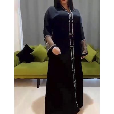 China High Quality Abayas Women Dubai Dress Turkey Kaftan Dress Muslim Shiny Stones Shiny Kimono Moroccan Islamic Hijab Clothing for sale