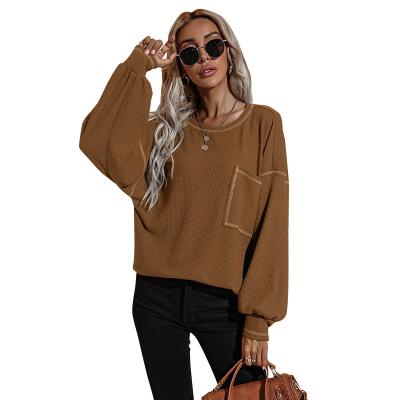 China Autumn Sweater O Neck Pullover Women Fashion Anti-pilling Winter Tops Female Sweatshirt Solid Color Striped Casual Loose Clothes for sale