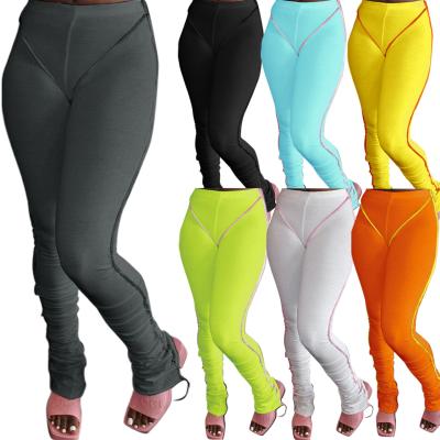 China 2022 High Quality New Design Candy Color Antibacterial Women Waist High Slim Panties Women Sport Trousers Ladies Track Pants for sale