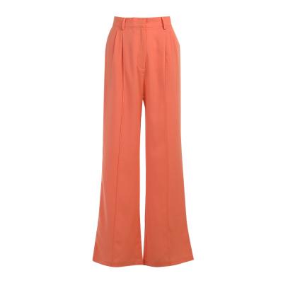 China Solid Color Female Single Wide-Leg Anti-Wrinkle Autumn Casual Pants Straight Pants Women's Pants And Trousers for sale