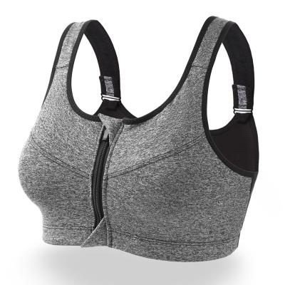 China Hot sales breathable sportwear woman front zipper plus size sports bras for sale