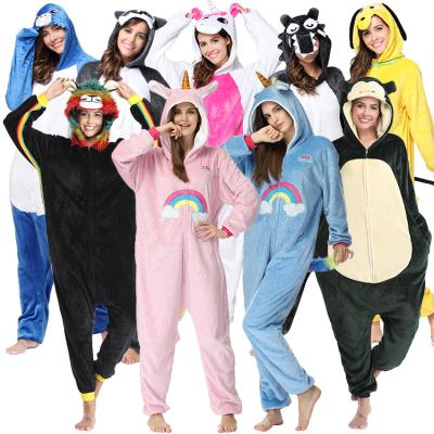 China Onesies Pajamas Women's One Piece Plush Pajamas Flannel Hoodie Animal Custom Wholesale QUICK DRY Sleepwear Onesies Pajamas for sale