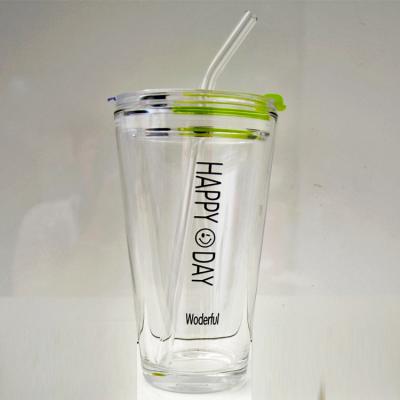 China New arrival sealed multifanctio glass mug/glass mug juice/glass mug water with glass straw for sale