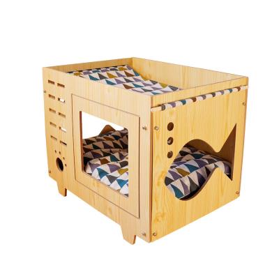 China Cats cat cage foldable cat wooden cage cat villa cage for sale