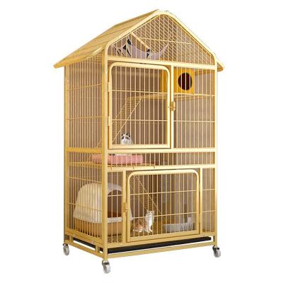 China Stocked Amazon product cat cage moveable cage cat 3 layer cage for cats for sale