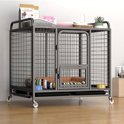 China Stocked Amazon product dog cage bowl holder dog cage with wheels dog box cage for sale