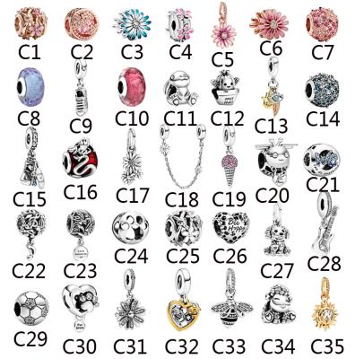 China 2020 Spring Series 925 Romantic Pan Charm Bracelets Women DIY Fit Flower Bunny Charms Beads Sparkling Daisy Jewelry for sale