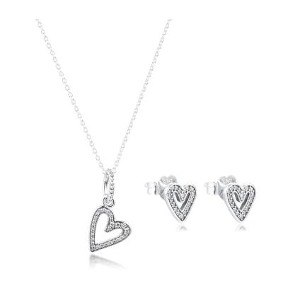 China 2020 Romantic Valentine's Day 925 Sterling Silver Jewelry Freehand Hearts Ring Necklace Earring for Women DIY Making Party Gift for sale