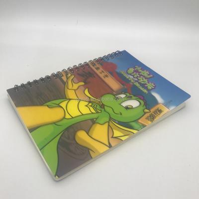 China PP cover material and simple style spiral time printed lenticular spiral notebooks for sale