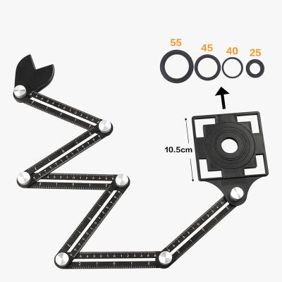 China Aluminum Aluminum Hexagon Ruler with Benchmark Practical Woodworking Original Multi-angle Multi-angle Gauge Positioning Measuring Ruler for sale