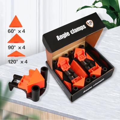 China 60/90/120 Degree Staple 90 Degree Plastic Clamp Multi-Function Right Angle Corner Picture Frame Fastener Plastic Woodworking Fixed Tool for sale