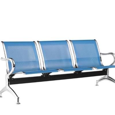 China Metal Steel Bright Blue Red Silver Green Black Zero Three Person Chair Airport Hospital Bank Waiting Room Steel Furniture for sale