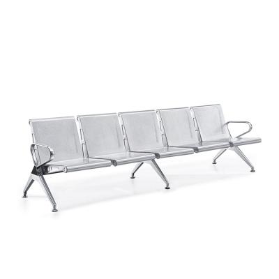 China Modern Public Waiting Chair With Stainless Steel Frame 5 Seaters Seat Triangle SS Railway Station Waiting Chair for sale