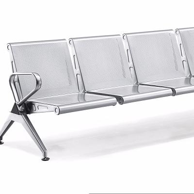 China Modern stainless steel 3 or 4 seater airport silver gray public waiting chair triangle modern hot sale good prices for sale