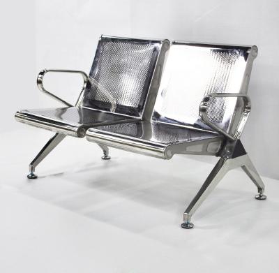 China 2 Seater Modern Bench Area Waiting Room Chair Link Band Chair Thickness Stainless Steel Public Airport Chair for sale