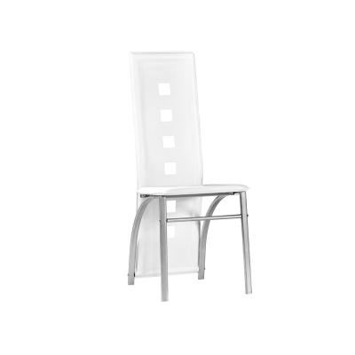 China (Size)Adjustable White Leather High Back Dining Room Hole Dining Back Chair for sale