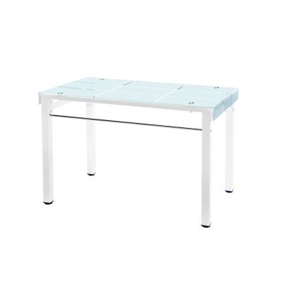 China Modern Simple Style Adjustable Leaning Cream Glass Dining Table (Height) for sale