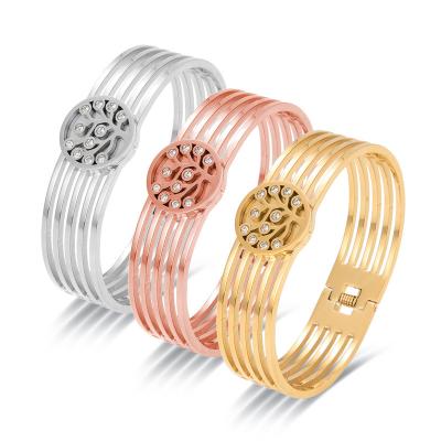 China New Arrived CLASSIC Statement Stainless Steel Bangle Cuff Bracelet For Women Girls Polished Gold Or Silver Plated Love Bangle Bracelet for sale