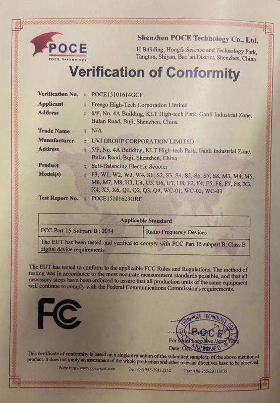 FCC - Shenzhen Uvi Hi-Tech Corporation Limited