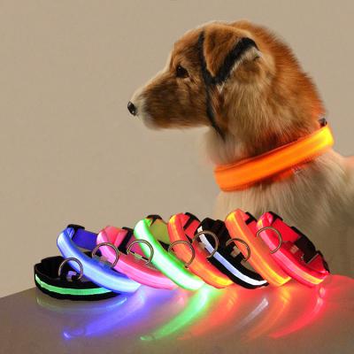 China Rechargeable Night Lights Safety USB Collar Illuminated Glowing Luminous Pet LED Light Dog Collar for sale