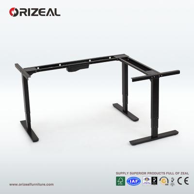 China Orizeal Commercial Furniture L Form Sit Stand Workstation, Adjustable Stand Up Desk, Affordable Rising Desk (OZ-ODKS003) for sale