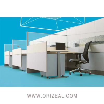 China ORIZEAL Modern Modular Office Furniture Screen Partition Office Dividers Semi Private Fabric Glass for sale