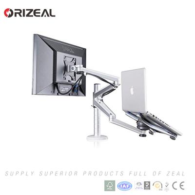 China Adjustable Aluminum Air Conditioner Bracket Notebook and Laptop Monitor Holder Desk Mount Bracket Tilt Swivel Arm Support Bracket Dual for sale