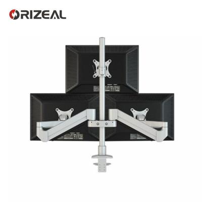 China 75x75 100x100 mm Desk Mount LCD LED Monitor Arm Three Aluminum Triple Monitor Stand Accommodates 24 Inches â ‰ ¤ 24