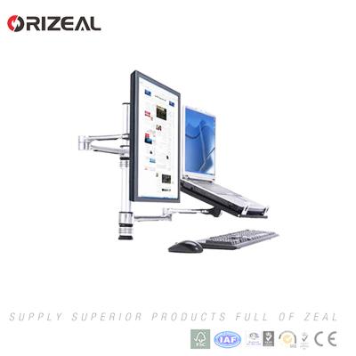 China Dual Desk Screen Shock Absorber LCD Computer Laptop Tray and Monitor Arm Save Money for sale