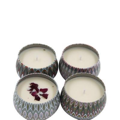 China Birthdays Luxury Travel Candle Tin Gift Set Wholesale Natural Scented Container Tin Scented Candle for sale