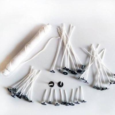 China Natural Tabbed Pre-waxed Smokeless Wholesale Smokeless Cotton Candle Wicks For Candle Making Dropshipping for sale