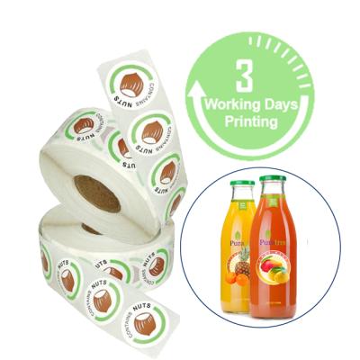 China Waterproof Sticker Labels Custom Self Label Adhesive Private Packaging Printing Label for sale