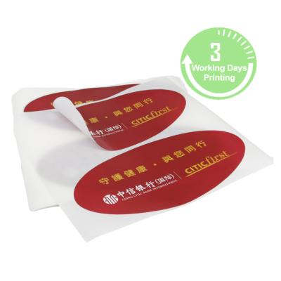 China Waterproof Oval Labels Roll, Custom Oval Label, Oval Sticker Paper for sale