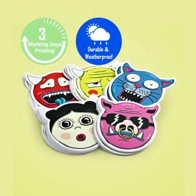 China Cartoon Sticker OEM Waterproof PVC Adhesive Vinyl Die Cut Sticker, Logo Cartoon Vinyl Sticker Printing Custom Cute for sale