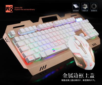 China Plug and Play R8 Gaming Combo-USB Keyboard and Mouse Wired LED Backlit Keyboard and Mouse Set Adjustable LED Backlit Wired Gaming Keyboard for sale