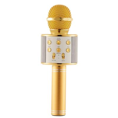 China Handheld Microphone R8 MIC Speaker Record Music KTV Player For Condenser Karaoke BT Wireless Microphone for sale