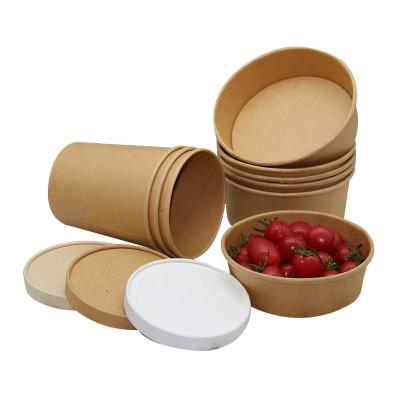 China Higher Quality Disposable Food Grade Take Out Bowl Dimension Single Wall Fast Food Salad Bowl And White Paper And Lid PP Custom Food Packaging for sale