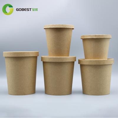 China 350ml Biodegradable Soup Container Travel Wrapping Paper Disposable Tedemei Soup Cup for sale