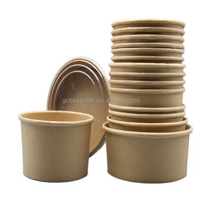 China 14oz Soup Food Packing Containers Disposable Takeout Paper Plate Bowl Paper Salad and Bowl Paper Bowls for sale