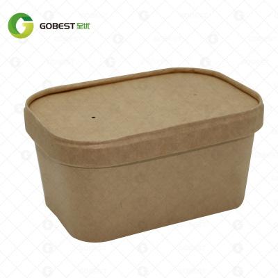 China Large Eco Friendly Disposable Sushi Takeout Box Wrapping Paper Bowl Rectangle Disposable Biodegradable Food Container for sale