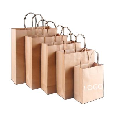 China Custom Grade Recyclable Kraft Paper Recycled Brown Logo Printed Paper Bag For Food for sale