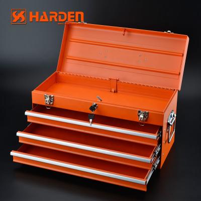 China Leading Household Tool Kit OEM Professionals Cold Roll Plastic Steel Sheets Three Drawers Tool Storage Box Set for sale