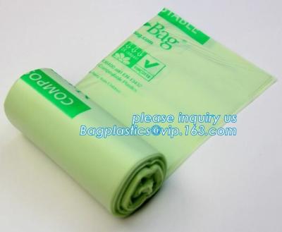 China eco friendly wholesale cornstarch custom color printed 100% biodegradable compostable plastic garbage bags on roll for sale