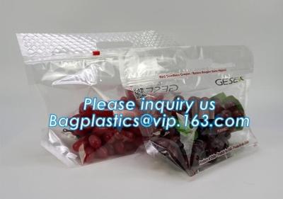 China frosted reclosable zipper plastic bags with slider k, round bottom slider grape bag/table grape bag used in graper for sale