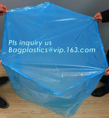 China sealable square bottom pallet shrink wrap plastic cover for bags, jumbo black lightproof and waterproof plastic pallet c for sale