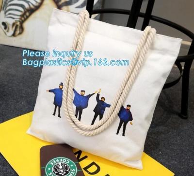 China Custom beach tote bag women rope handle print canvas tote bag wholesale,cheap plain blank canvas tote bag promotional for sale